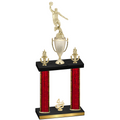 Double Red Glacier Fourth Place Basketball Trophy