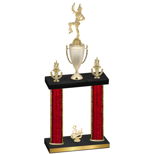 Double Red Glacier Third Place Majorette Trophy
