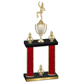 Double Red Glacier Victory Majorette Trophy