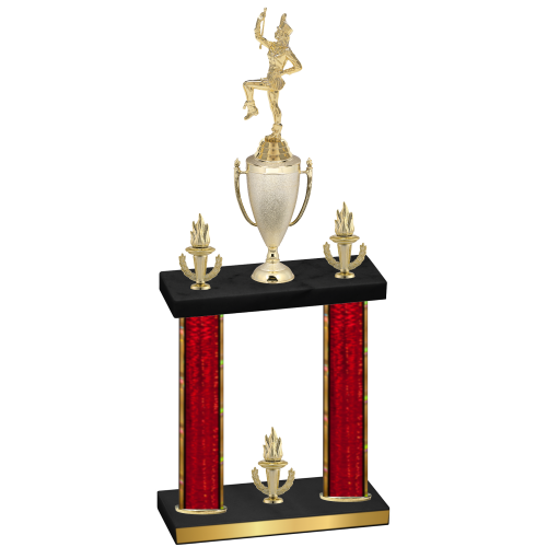 Double Red Glacier Victory Majorette Trophy