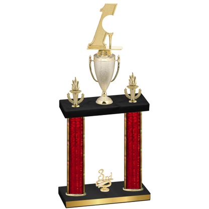 Double Red Glacier Third Place Golf Trophy