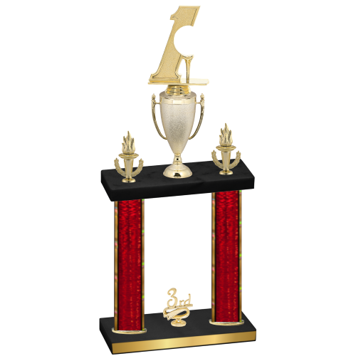 Double Red Glacier Third Place Golf Trophy