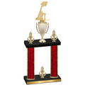 Double Red Glacier Victory Golf Trophy