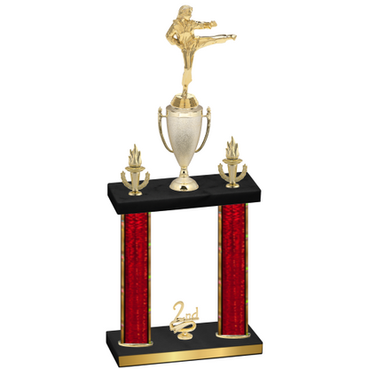 Double Red Glacier Second Place Karate Trophy