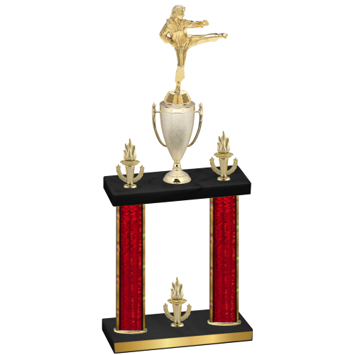 Double Red Glacier Victory Karate Trophy