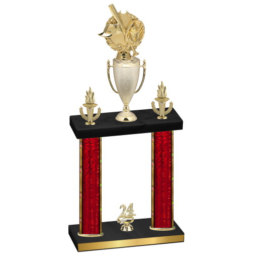 Double Red Glacier Year Baseball Trophy