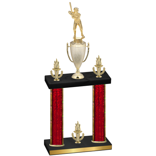 Double Red Glacier Victory Baseball Trophy