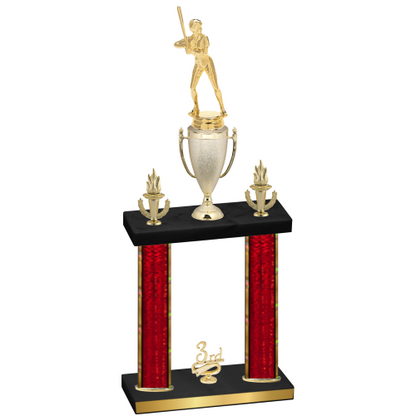 Double Red Glacier Third Place Softball Trophy