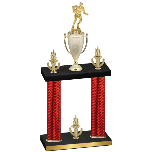 Double Red Carbon Fiber Victory Rugby Trophy