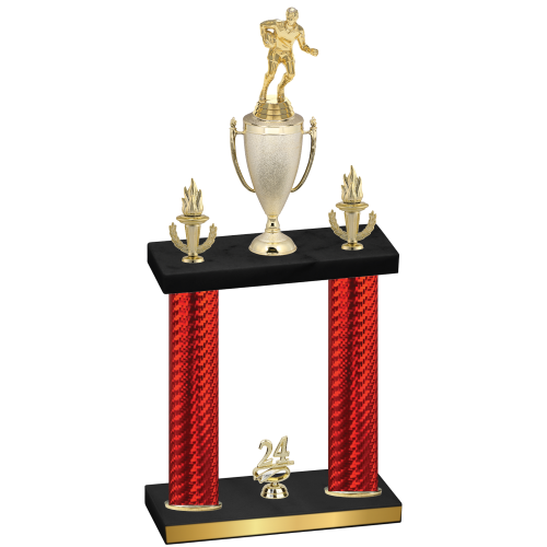 Double Red Carbon Fiber Year Rugby Trophy