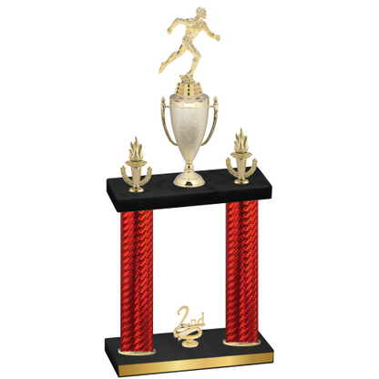 Double Red Carbon Fiber Second Place Running Trophy