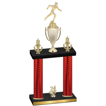 Double Red Carbon Fiber Year Running Trophy