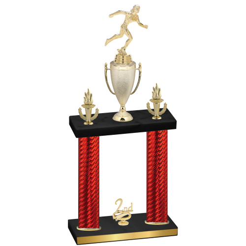 Double Red Carbon Fiber Second Place Running Trophy
