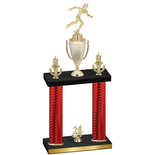 Double Red Carbon Fiber Year Running Trophy
