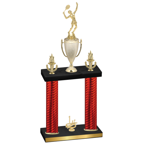 Double Red Carbon Fiber First Place Tennis Trophy