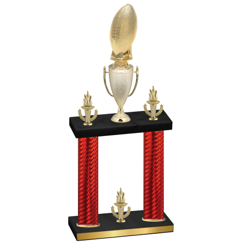 Double Red Carbon Fiber Victory Football Trophy