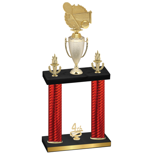 Double Red Carbon Fiber Fourth Place Tennis Trophy