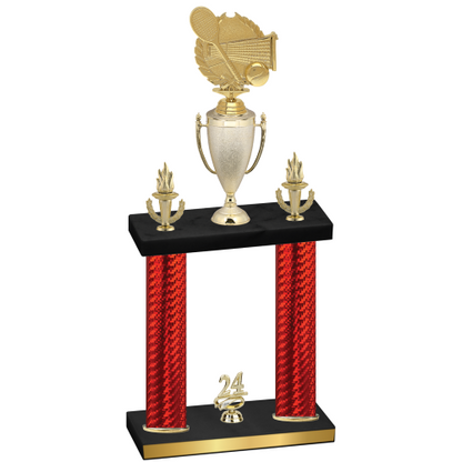 Double Red Carbon Fiber Year Tennis Trophy