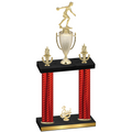 Double Red Carbon Fiber Third Place Bowling Trophy