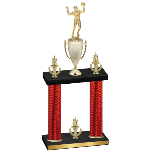 Double Red Carbon Fiber Victory Volleyball Trophy