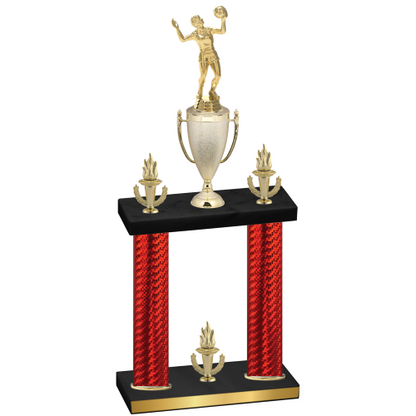 Double Red Carbon Fiber Victory Volleyball Trophy