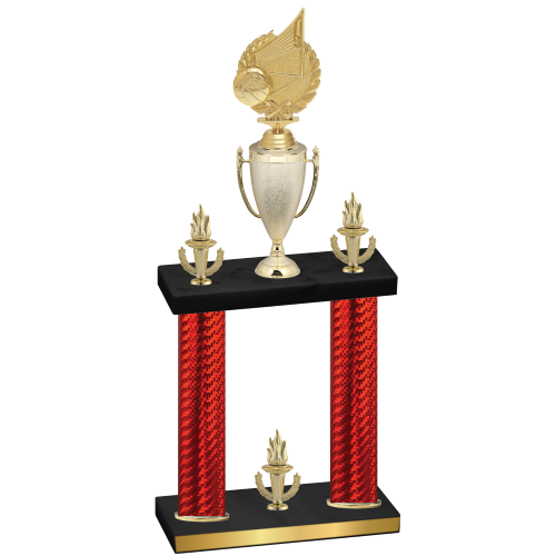 Double Red Carbon Fiber Victory Volleyball Trophy
