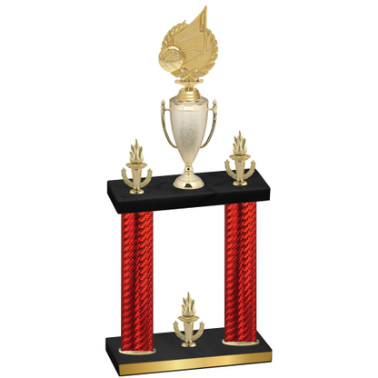 Double Red Carbon Fiber Victory Volleyball Trophy
