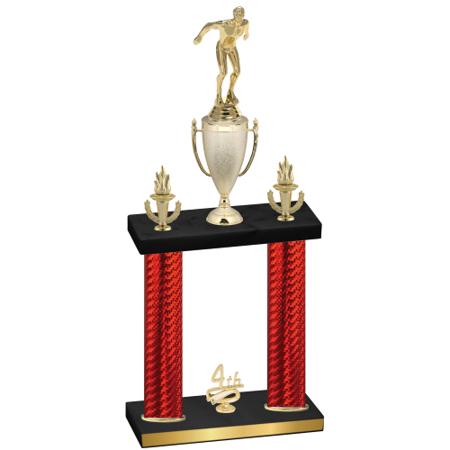 Double Red Carbon Fiber Fourth Place Swimming Trophy