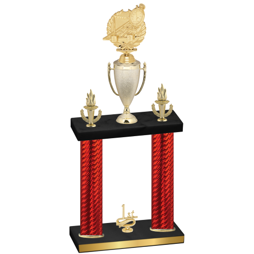 Double Red Carbon Fiber First Place Swimming Trophy