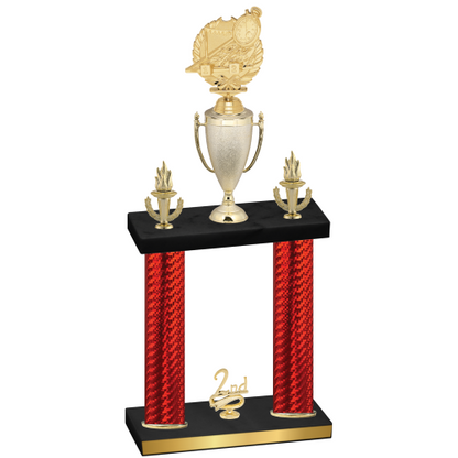 Double Red Carbon Fiber Second Place Swimming Trophy