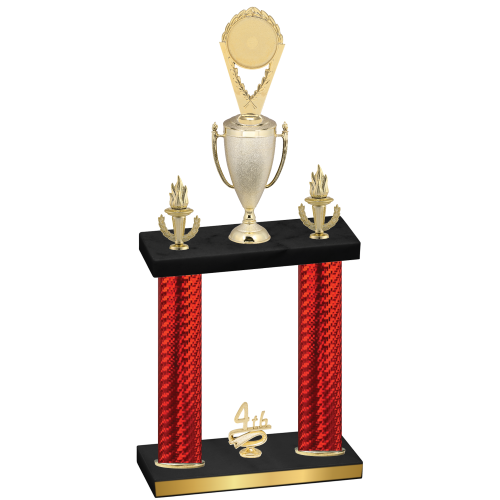 Double Red Carbon Fiber Fourth Place Insert Trophy