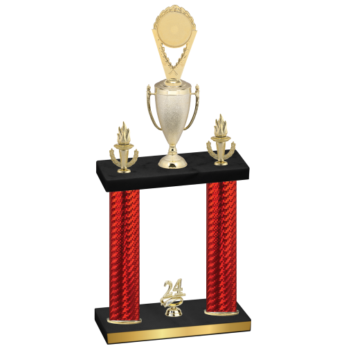 Double Red Carbon Fiber Year Insert Trophy