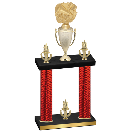 Double Red Carbon Fiber Victory Cheerleading Trophy