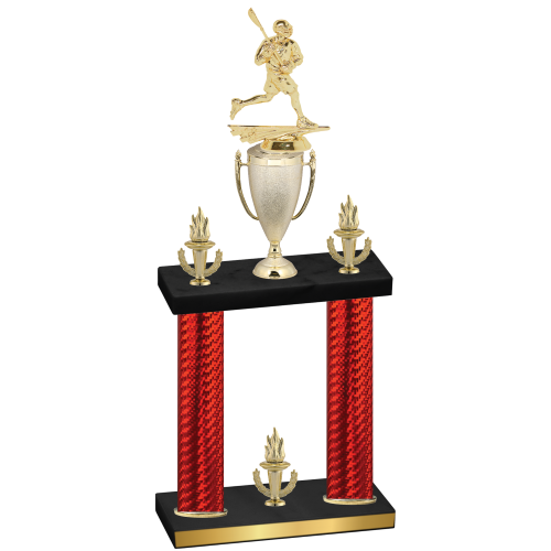 Double Red Carbon Fiber Victory Lacrosse Trophy
