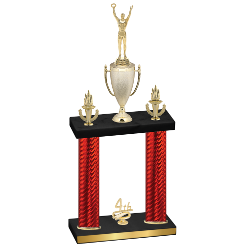 Double Red Carbon Fiber Fourth Place Victory Trophy