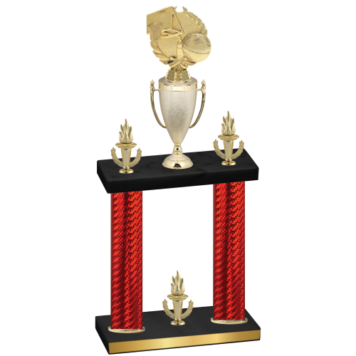 Double Red Carbon Fiber Victory Basketball Trophy