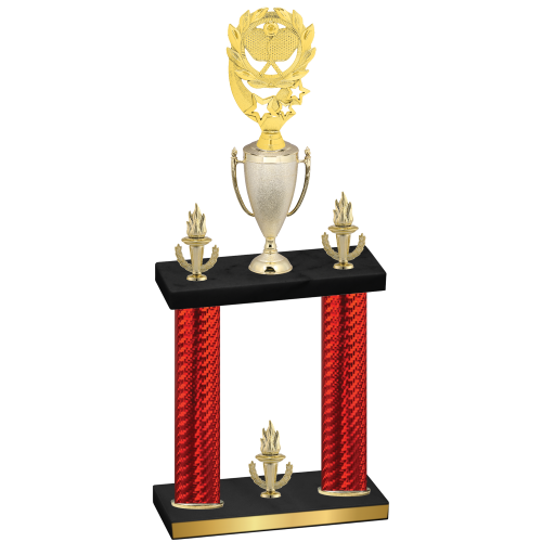 Double Red Carbon Fiber Victory Pickleball Trophy