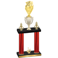 Double Red Carbon Fiber First Place Pickleball Trophy