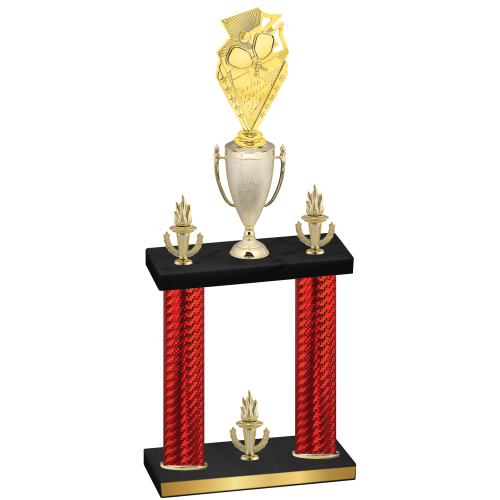 Double Red Carbon Fiber Victory Pickleball Trophy