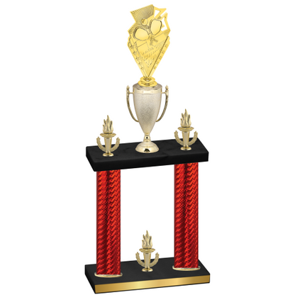 Double Red Carbon Fiber Victory Pickleball Trophy