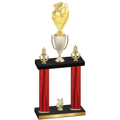 Double Red Carbon Fiber Year Pickleball Trophy