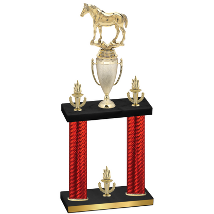 Double Red Carbon Fiber Victory Horses Trophy