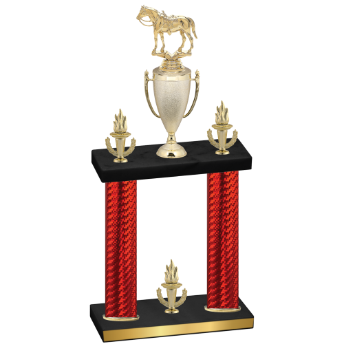 Double Red Carbon Fiber Victory Horses Trophy
