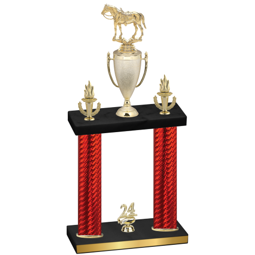 Double Red Carbon Fiber Year Horses Trophy