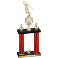 Double Red Carbon Fiber Second Place Basketball Trophy