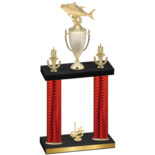 Double Red Carbon Fiber First Place Fishing Trophy