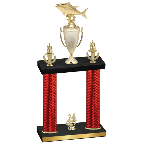 Double Red Carbon Fiber Year Fishing Trophy