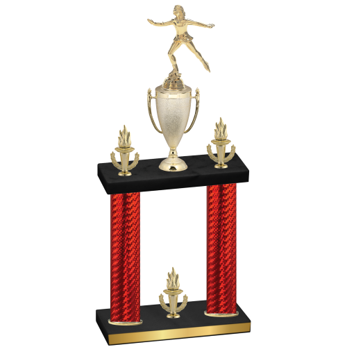 Double Red Carbon Fiber Victory Skater Trophy