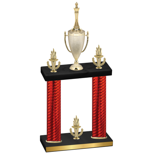Double Red Carbon Fiber Victory Chess Trophy