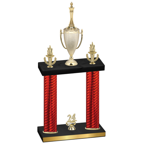 Double Red Carbon Fiber Year Chess Trophy